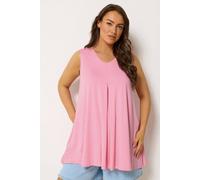 Yours Women's Pleat Front Vest Top in Pink | Size: 26-28 Yours Pink 26-28