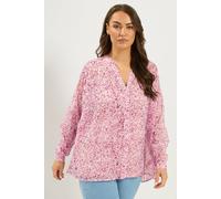 Yours Women's Pleated Back Blouse in Pink | Size: 26-28 Yours Pink 26-28