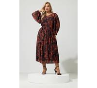 Yours Women's Pleated Maxi Dress in Black | Size: 16