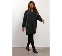 Yours Curve Metallic Pleated Mini Dress - Women's - Plus Size Curve Black