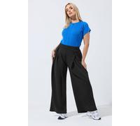 Yours Women's Pleated Wide Leg Trousers in Black | Size: 20