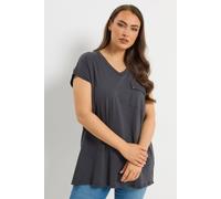 Yours Curve Grey Pocket T-Shirt - Women's - Plus Size Curve