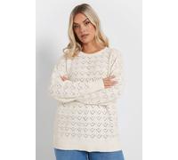 Yours Women's Pointelle Chenille Jumper in White | Size: 26-28 Yours White 26-28