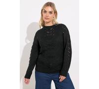 Yours Women's Pointelle Detail Knitted Jumper in Black | Size: 30-32 Yours Black 30-32