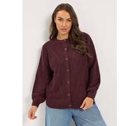 Yours Women's Pointelle Knit Cardigan Sweater in Burgundy | Size: 30/32