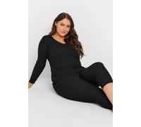Yours Curve Pointelle Thermal Top - Women's - Plus Size Curve Black