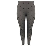 Yours Women's Polka Dot Active Leggings in Grey | Size: 16