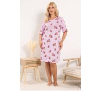 Yours Women's Polka Dot Capybara Nightdress in Pink | Size: 22/24