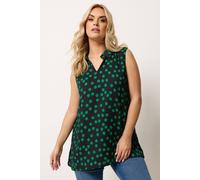 Yours Curve Polka Dot Collared Top - Women's - Plus Size Curve Black