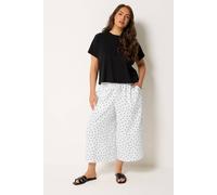 Yours Curve Polka Dot Culottes - Women's - Plus Size Curve White
