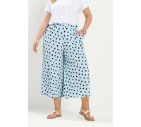 Yours Curve Polka Dot Culottes - Women's - Plus Size Curve Light Blue