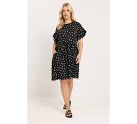 Yours Curve Polka Dot Frill Sleeve Tunic Dress - Women's - Plus Size Curve