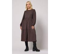 Yours Curve Chocolate Polka Dot Textured Maxi Dress - Women's - Plus Size Curve
