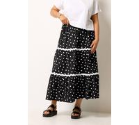 Yours Curve Polka Dot Contrast Swirl Maxi Skirt - Women's - Plus Size Curve Black