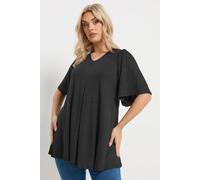 Yours Curve Polka Dot Print Front Top - Women's - Plus Size Curve Black