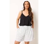 Yours Women's Polka Dot Shorts in White | Size: 20 Yours White 20