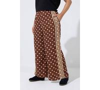 Yours Women's Polka Dot Side Stripe Trousers in Brown | Size: 26/28