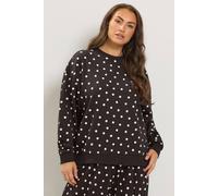 Yours Women's Polka Dot Sweatshirt in Chocolate | Size: 18/20