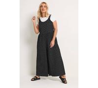 Yours Curve Polka Dot Textured Jumpsuit - Women's - Plus Size Curve