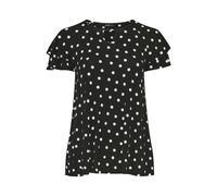 Yours Curve Polka Dot Short Sleeve Top - Women's - Plus Size Curve Black