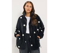 Yours Curve Polka Dot Zip Through Fleece - Women's - Plus Size Curve