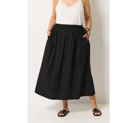 Yours Curve Poplin Midi Skirt - Women's - Plus Size Curve Black