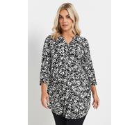 Yours Curve & White Floral Print Jersey Shirt - Women's - Plus Size Curve