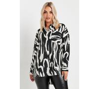 Yours Curve & White Swirl Print Oversized Shirt - Women's - Plus Size Curve