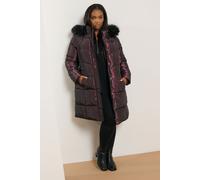 Yours Women's Puffer Midi Coat in Purple | Size: 18 Yours Purple 18