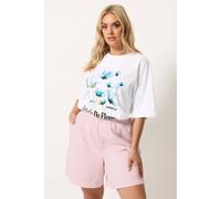 Yours Curve Pink Denim Shorts - Women's - Plus Size Curve