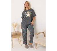 Yours Curve Grey 'Pupstars' Pyjama Set - Women's - Plus Size Curve