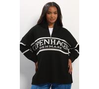 Quarter Zip Jumper Yours Black 26-28