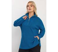 Yours Curve Quarter Zip Jumper - Women's - Plus Size Curve Blue