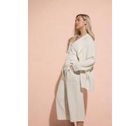 Yours Curve Brown Relaxed Linen Blazer - Women's - Plus Size Curve