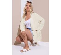 Yours Curve Brown Relaxed Linen Blazer - Women's - Plus Size Curve