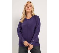 Yours Women's Ribbed Dipped Hem Jumper in Purple | Size: 14/16