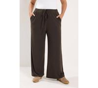 Yours Curve Purple Ribbed Pull On Trousers - Women's - Plus Size Curve