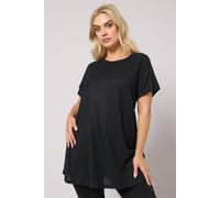 Yours Women's Ribbed Soft Touch Swing Top in Black | Size: 26-28 Yours Black 26-28