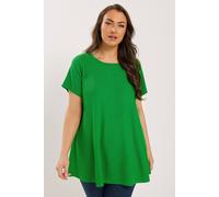 Yours Curve Green Ribbed Swing Top - Women's - Plus Size Curve