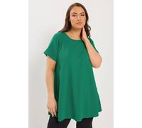 Yours Curve Bright Ribbed Swing Top - Women's - Plus Size Curve Green
