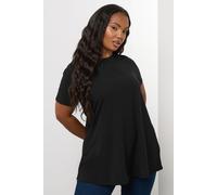 Yours Curve Ribbed Swing Top - Women's - Plus Size Curve Black