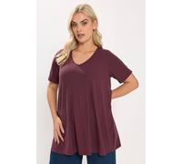 Yours Curve Short Sleeve Ribbed Swing Top - Women's - Plus Size Curve