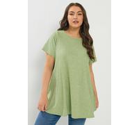 Yours Women's Ribbed Swing Top in Light Green | Size: 26-28 Yours Light Green 26-28