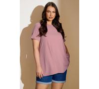 Yours Curve Ribbed Swing Top - Women's - Plus Size Curve Light Pink
