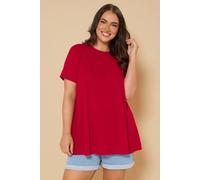 Yours Curve Ribbed Swing Top - Women's - Plus Size Curve Red