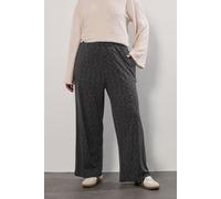 Yours Women's Ribbed Wide Leg Trousers in Dark Grey | Size: 14 Yours Dark Grey 14