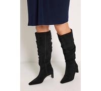 Yours Women's Ruched Kitten Heel In Wide E Fit in Black | Size: 8E Yours Black 8E