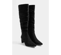 Yours Women's Ruched Kitten Heel In Wide E Fit in Black | Size: 9E