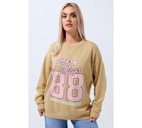 Yours Women's 'San Diego' Slogan Sweatshirt in Medium Beige | Size: 18 Yours Medium Beige 18
