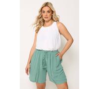 Yours Women's Scallop Detail Shorts in Mint | Size: 20 Yours Mint 20